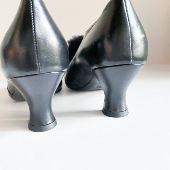 NEW Yosh Collection Black Leather Pur Pom Detail Retro Style Ankle Boot… - Picture 6 of 10